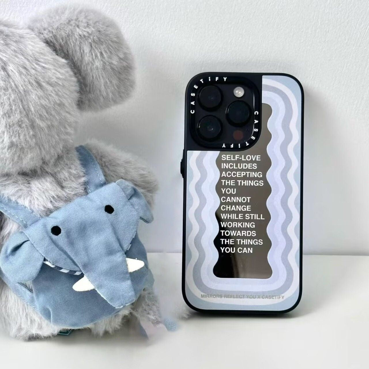 蘋果CASETi聯名趙露思同款勵志標語磁吸鏡面手機殼適用於iPhone11-13波浪1聯名個性防摔保護套