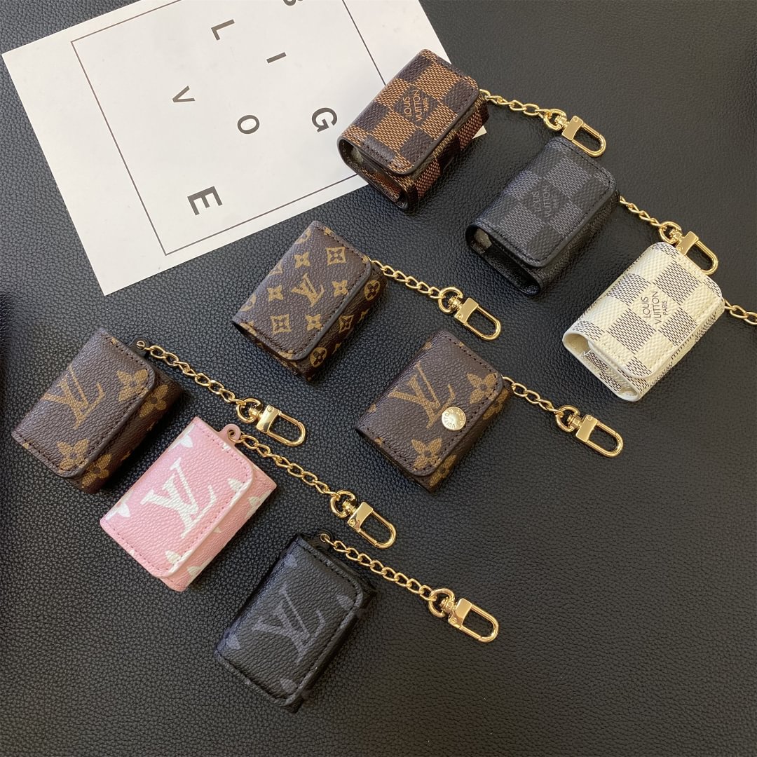 奢侈品LV字母棋盤帆布蘋果AirPods保護套