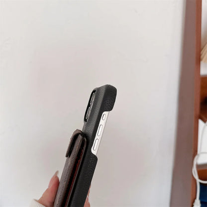 LV翻蓋卡錢包十字體字母帆布皮革蘋果和三星手機殼