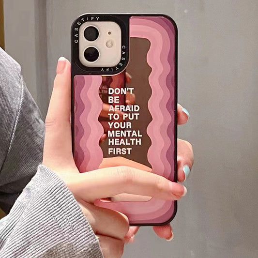 蘋果CASETi聯名趙露思同款勵志標語磁吸鏡面手機殼適用於iPhone11-13波浪1聯名個性防摔保護套