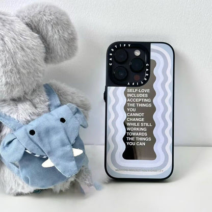 蘋果CASETi聯名趙露思同款勵志標語磁吸鏡面手機殼適用於iPhone11-13波浪1聯名個性防摔保護套