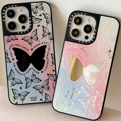 CASEGIRL聯名宋茜同款幻彩蝴蝶適用於蘋果手機殼iPhone14-16ProMax新款網紅防摔磁吸XR鏡面11女款XS