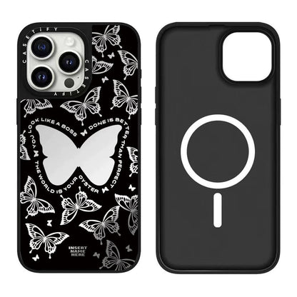 CASEGIRL聯名宋茜同款幻彩蝴蝶適用於蘋果手機殼iPhone14-16ProMax新款網紅防摔磁吸XR鏡面11女款XS