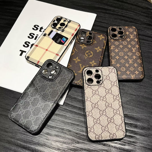 奢華Gucci Ophidia GG皮革LV背卡Burberry蘋果iPhone手機殼