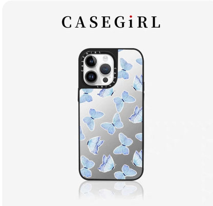 CASEGIRL聯名宋茜同款幻彩蝴蝶適用於蘋果手機殼iPhone14-16ProMax新款網紅防摔磁吸XR鏡面11女款XS