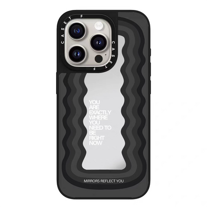 蘋果CASETi聯名勵志標語赵露思同款磁吸鏡面手機殼適用於iPhone13-16ProMax波浪14ProMaxs聯名個性12防摔保護套13硬殼15Pro