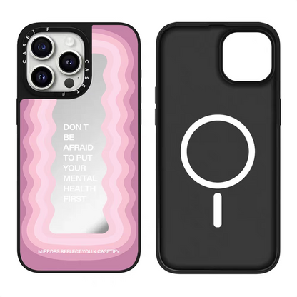 蘋果CASETi聯名勵志標語赵露思同款磁吸鏡面手機殼適用於iPhone13-16ProMax波浪14ProMaxs聯名個性12防摔保護套13硬殼15Pro