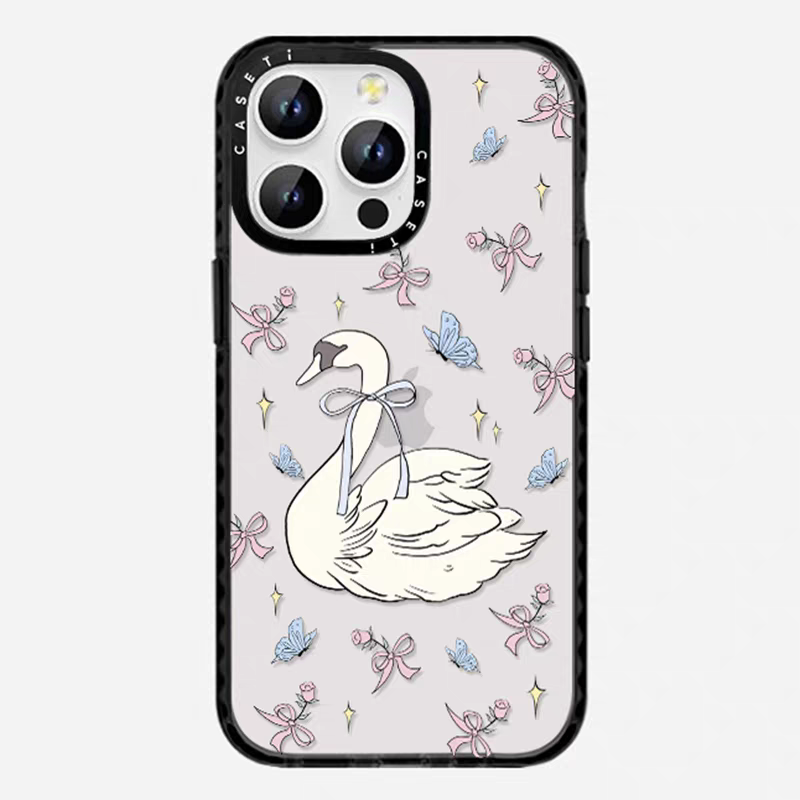 caseti兔子iPhone13—16蘋果手機殼韓系蝴蝶結絲帶猫咪鏡面亞克力透明矽膠防摔套磁吸女款