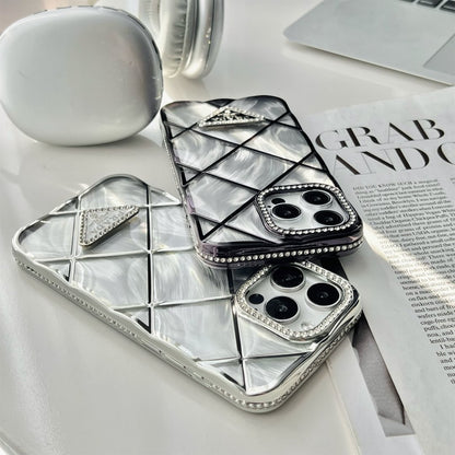 閃亮的普拉達鑽石絎縫蘋果iPhone手機殼