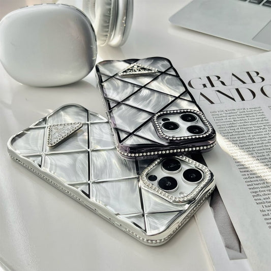 閃亮的普拉達鑽石絎縫蘋果iPhone手機殼