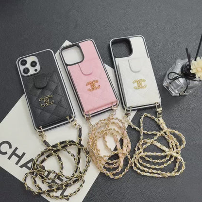 香奈儿绣花卡包（编织纹标）挂绳 双色边壳（7P-17pm，无13mini）