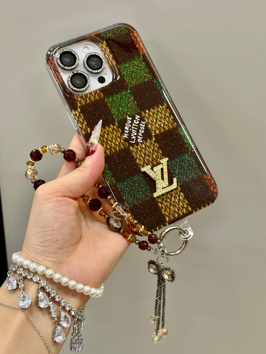 Lv驢家《棋盤格》雙面炫彩閃粉IMD 💚💛🤎