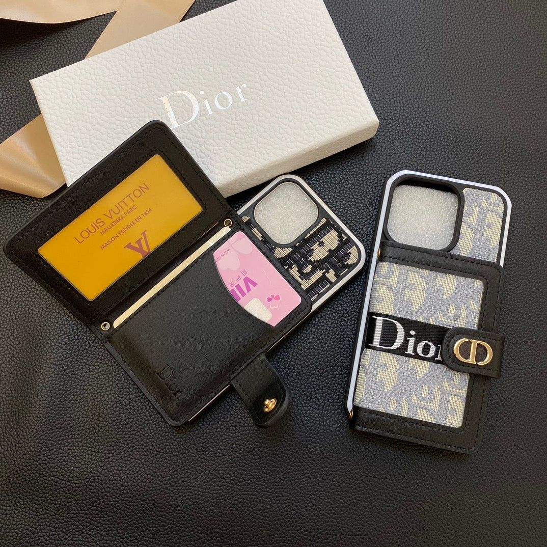 dior迪奥 左右翻卡包双色边壳 （型号7P-16PM,无13mini）